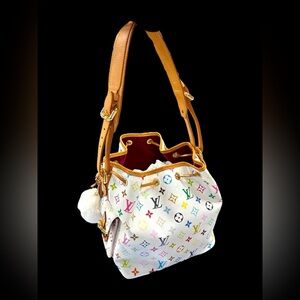 Louis Vuitton Petite Shoulder Multicolor Noé White